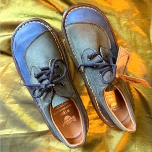 Vintage Dr. Martens Kids Blue and Green Casual Sneakers Made In England